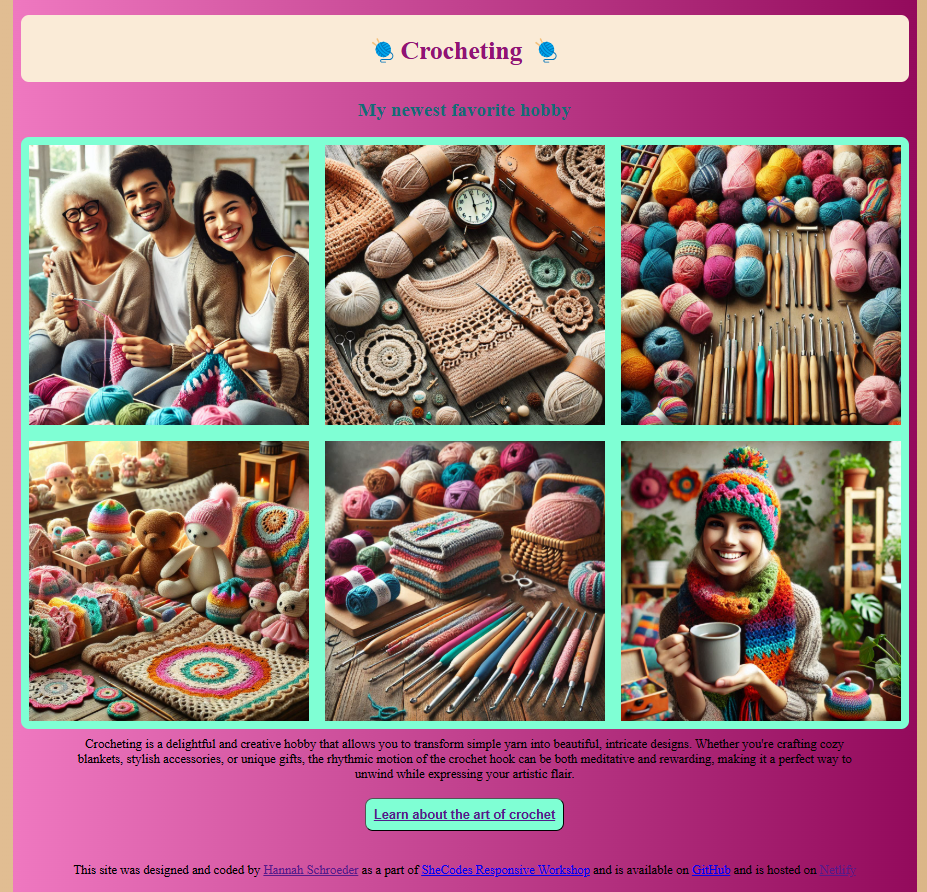 crocheting webpage